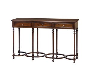 MAHOGANY STRETCHERS 3 DRAWER CONSOLE TABLE KN