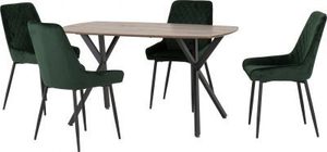 Athens Rectangular Dining Set with Avery Green Chairs   WB